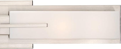 Possini Euro Design Midtown Modern Wall Lights Set of 2 Satin Nickel Silver Metal Hardwired 4 1/2" Fixture White Glass Shade for Bedroom Bathroom Vanity Living Room Home Hallway Dining Kitchen