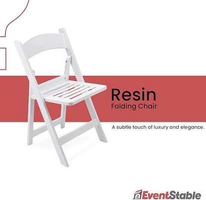 EventStable Titan PRO Resin Folding Chair - 4 Pack Slatted Seat for Weddings Parties Indoor/Outdoor Lightweight