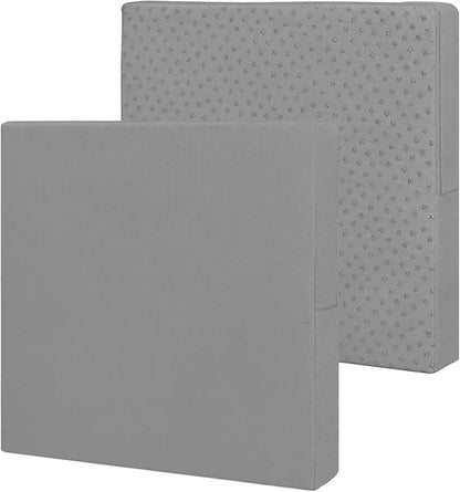 Easy-Going Waterproof Patio Cushion Covers 27x25x5 inch 2 Pack Replacement Non-Slip Outdoor Seat Cushion Slipcover with Zipper. Gray