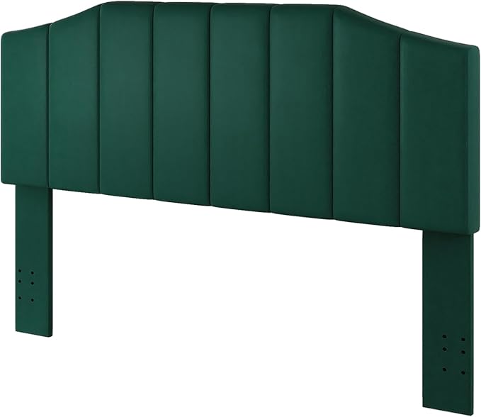 Velvet Queen Size Headboard, Upholstered Headboard Queen/Full Size Wall Mount and Bed Frame Mount, Featuring High-Density Sponge Padding Luxury Texture Easy Assembly Comfort Style-Jade