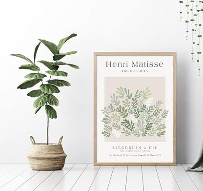 Unframed Sage Green Wall Art Set of 3,12x16IN Abstract Matisse Wall Decor,Quality Canvas Prints Posters Decoration for Bathroom Living Room Bedroom