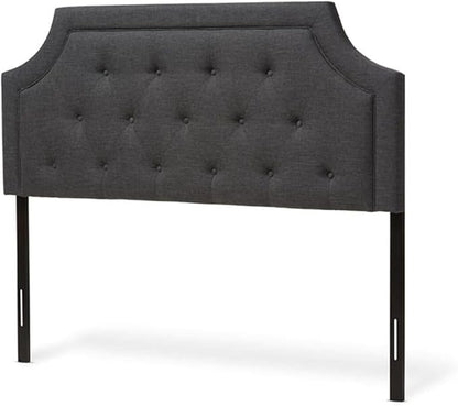Maykoosh Adjustable Wood Post Headboard - Button Tufted Upholstered Bedroom Headboard King/Dark Gray