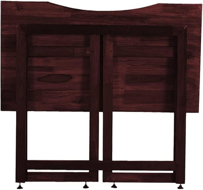 Dawn Riser Solid Wood Folding Table Desk, Writing, Laptop, PC, Space Saving, Easy Storage, Sleek Design, DIY Home Office Desk, Small Spaces Mahogany Color