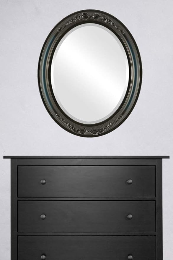 OVALCREST Oval Beveled Wall Mirror for Home Decor - Florence Style - Royal Blue - 24" x 20"