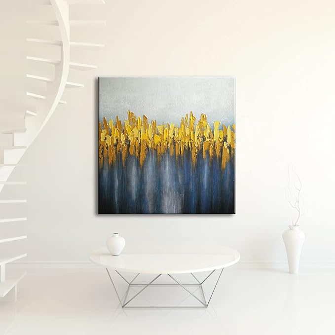 Wieco Art Pure Hand-Painted Paintings on Canvas Abstract Canvas Wall Art for Living Room Bedroom Wall Decor Modern Contemporary Landscape Artwork for Home Decorations