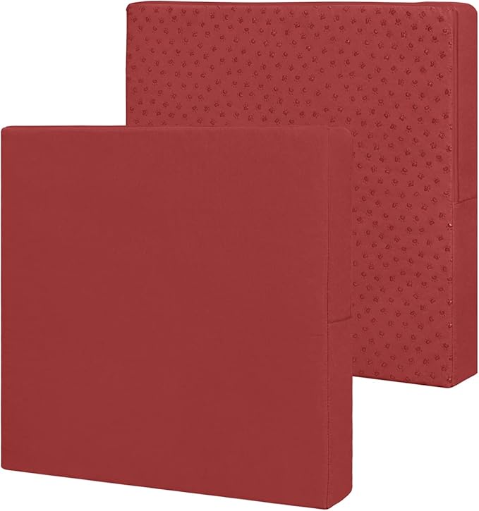 Easy-Going Waterproof Patio Cushion Covers 20x18x4 inch 2 Pack Replacement Non-Slip Outdoor Seat Cushion Slipcover with Zipper. Red