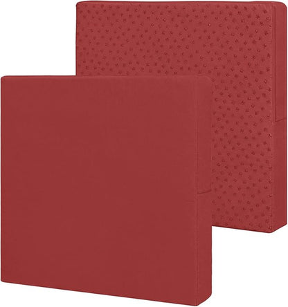 Easy-Going Waterproof Patio Cushion Covers 20x18x4 inch 2 Pack Replacement Non-Slip Outdoor Seat Cushion Slipcover with Zipper. Red