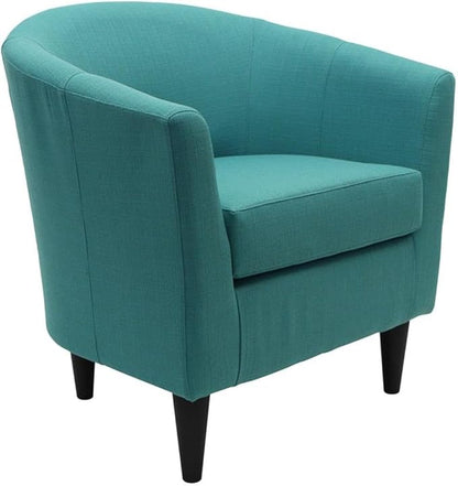 Pemberly Row 17.5" Traditional Fabric Club Chair in Carribean Blue