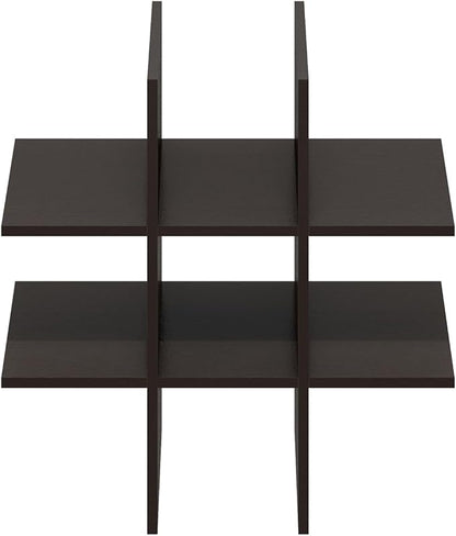 Furinno Cubicle Cube Insert, 9-Compartment Cube Organizer, Fits into Furinno Extra Thick Cubes, for Organizers and Storage, Black Dark Oak (Does not fit IKEA Kallax Shelving)