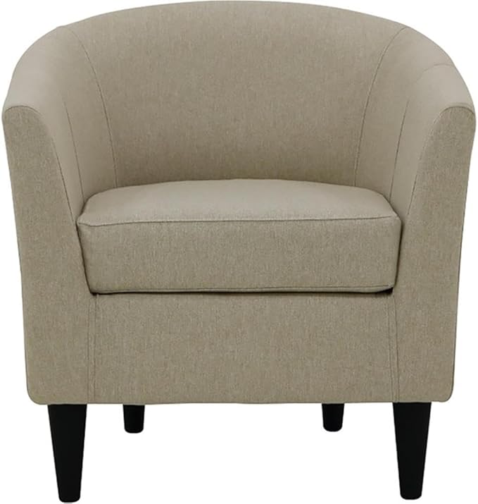 Pemberly Row 17.5" Polyester Fabric Club Chair in Taupe Brown