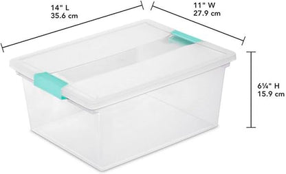 Sterilite Medium Clear Multipurpose Plastic Storage Tote, 4 Pack, and Large Clear Multipurpose Plastic Storage Tote, 4 Pack for Home Organization