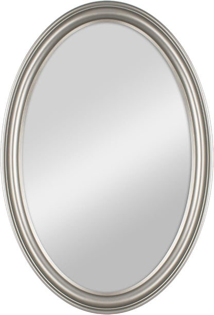 MCS 21x31 Large Wall Mirror, Classic Nickel Oval Mirror, Vertical & Horizontal Wall Hanging Mirror for Bathroom, Bedroom & Livingroom