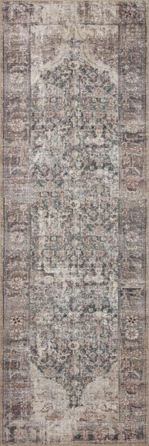 Loloi Amber Lewis Georgie Collection GER-08 Lagoon/Beige 2'-6" x 12'-0", .19" Pile Height, Runner Rug