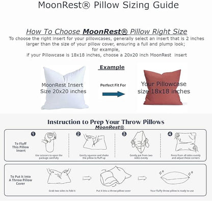 MoonRest® Synthetic Down Alternative 15x24 Lumbar Pillow Insert Form, for Decorative Throw Pillow, Sofa, Cushions, Body and Bed - Pack of 2- Size 15“X 24”