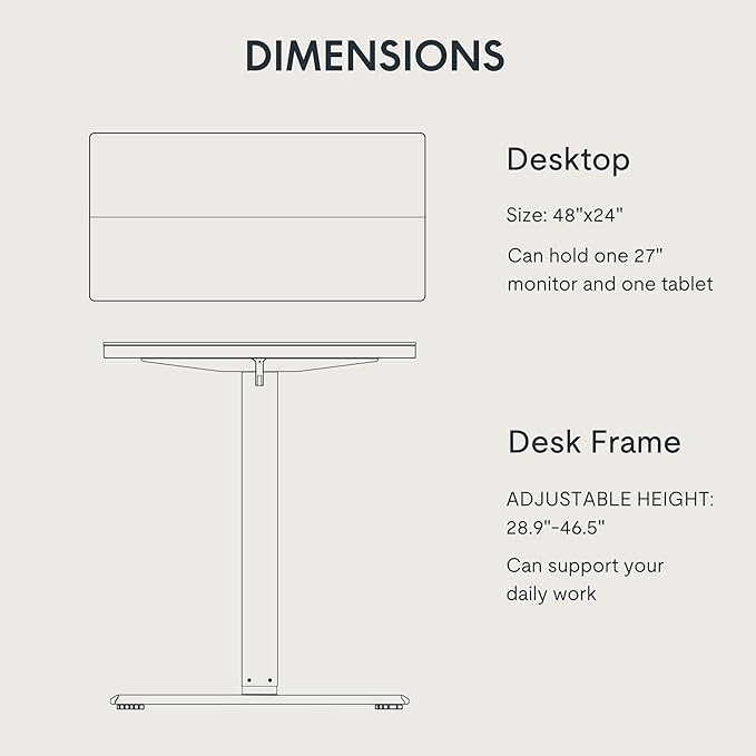 FLEXISPOT Standing Desk Electric Height Adjustable Desk with 48 x 24 Inches Splice Board, Ergonomic Memory Controller, Black Top + Black Frame