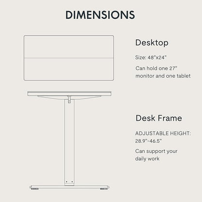 FLEXISPOT Standing Desk Electric Height Adjustable Desk with 48 x 24 Inch Splice Board, Home Office Computer Workstation, White Top + White Frame