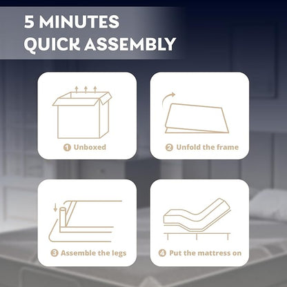 Split King Adjustable Bed Frame with 12 inch Gel Memory Foam Mattress, CertiPUR-US Certified Fiberglass Free, Zero Gravity & Wireless Remote, Head & Foot Incline, 80"×76"