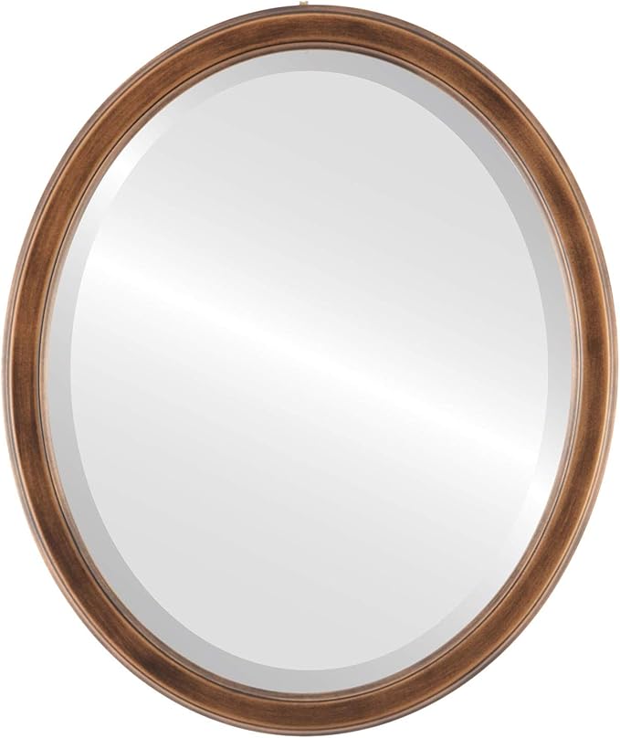 OVALCREST Oval Beveled Wall Mirror for Home Decor - Toronto Style - Sunset Gold - 26" x 20"