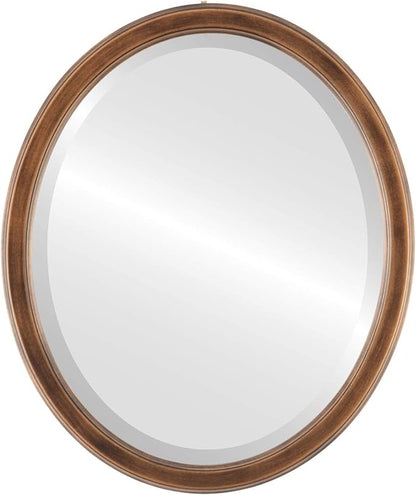 OVALCREST Oval Beveled Wall Mirror for Home Decor - Toronto Style - Sunset Gold - 22" x 18"