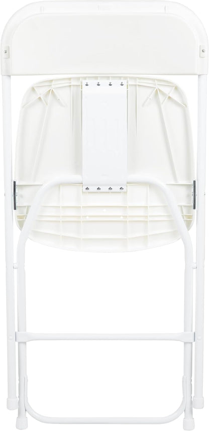 Flash Furniture Hercules Set of 10 Indoor/Outdoor Heavy-Duty Plastic Folding Chairs, Foldable Commercial Stacking Chairs with 650-lb. Static Weight Capacity, White