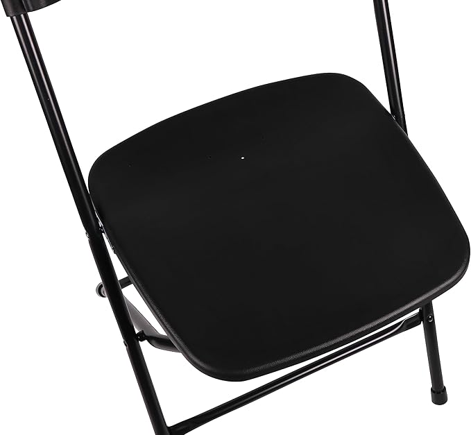 BTEXPERT Set of 20,Black Plastic Folding Chair Steel Frame Commercial High Capacity Event Chair Lightweight Set for Office Wedding Party Picnic Kitchen Dining Church School