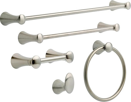 Delta Lahara (1-Pack) Hand Towel Holder Brilliance Stainless Steel Towel Racks for Bathroom Wall Round Towel Ring Holder for Bath Towel Hanger for Kitchen, Bathroom Accessories 73846-SS