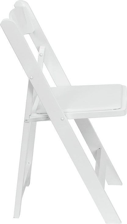 Flash Furniture 2 Pack HERCULES Series White Wood Folding Chair with Vinyl Padded Seat