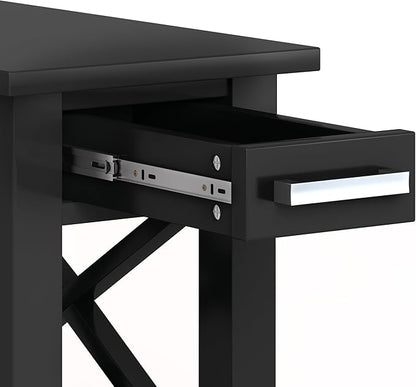 SIMPLIHOME Kitchener SOLID WOOD 14 inch Wide Rectangle Contemporary Narrow Side Table in Black for the Living Room and Bedroom