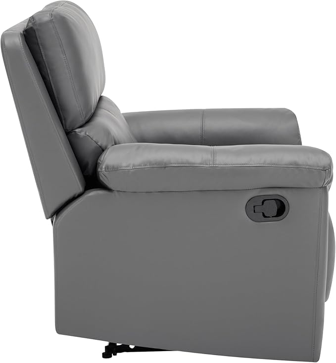 MINCETA Recliner Chairs,Modern 5" Wall Hugger Nursery Recliner with Overstuffed Arm and Back for Living Room,Set of 2,PU Leather in Gray