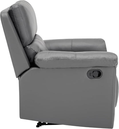 MINCETA Recliner Chairs,Modern 5" Wall Hugger Nursery Recliner with Overstuffed Arm and Back for Living Room,Set of 2,PU Leather in Gray