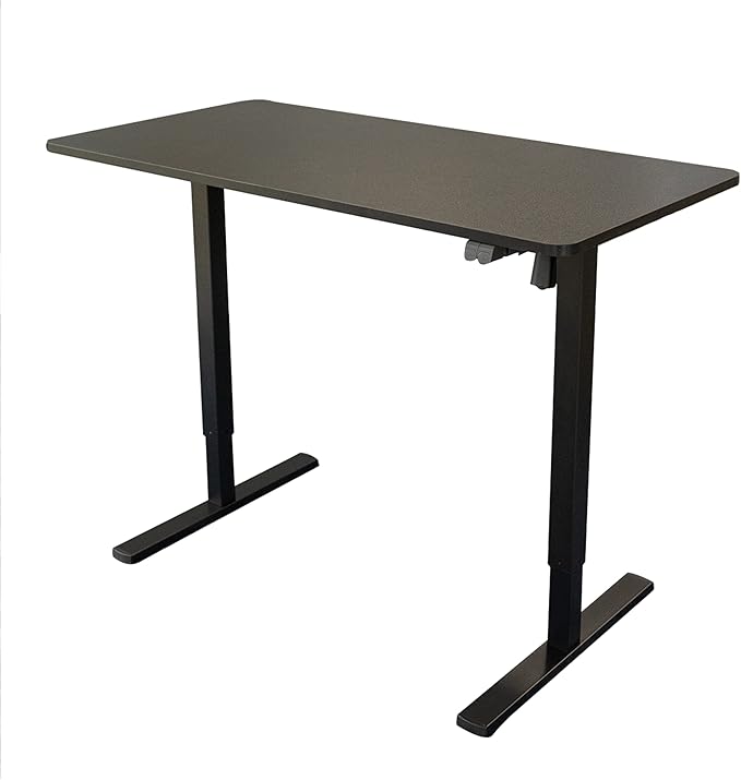 Stand Up Desk Store Electric Compact Standing Desk (Black Frame/Matte Black Top, 48” Wide)