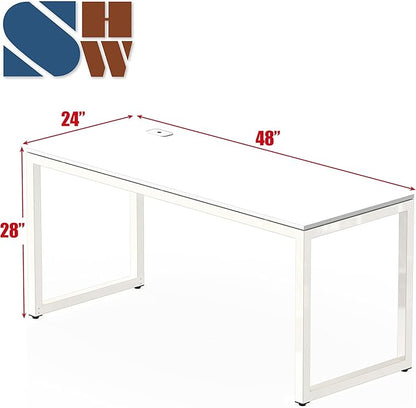SHW 48-Inch Commercial-Grade Office Computer Desk, White
