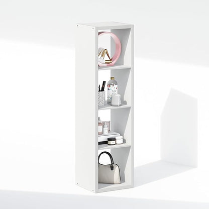 Furinno Cubic Closet Organizers and Storage, 4-Cube Closet Organizer, Open Shelf Closet Storage, Extra Thick Frame for Wardrobe, Bedroom, Living Room, White