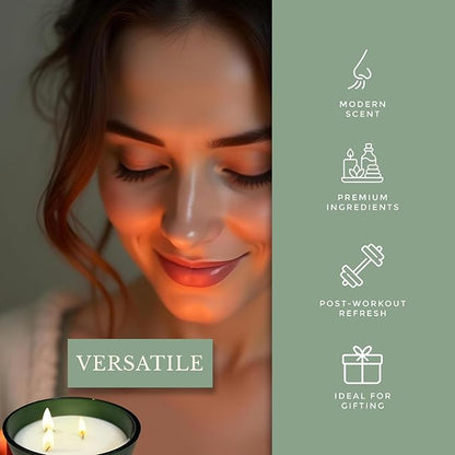Pecksniff's Remedy Uplifting Candle - 3 Wick, 515g, 18.16 oz, Long-Lasting Relaxing Ambiance - with Earthy & Fresh Green Fragrance for Home Comfort