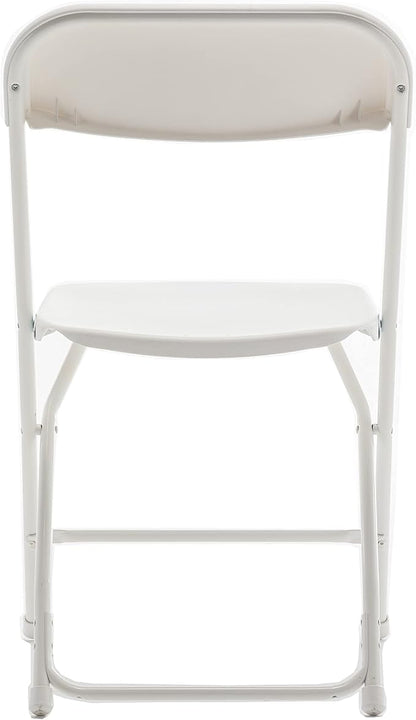 BTEXPERT Set of 20 Pack, Indoor Outdoor White Plastic Folding Chairs Stacking Steel Frame Commercial 650LB Weight Capacity Seating Home Garden Wedding Event Party Picnic Dining Church School Portable