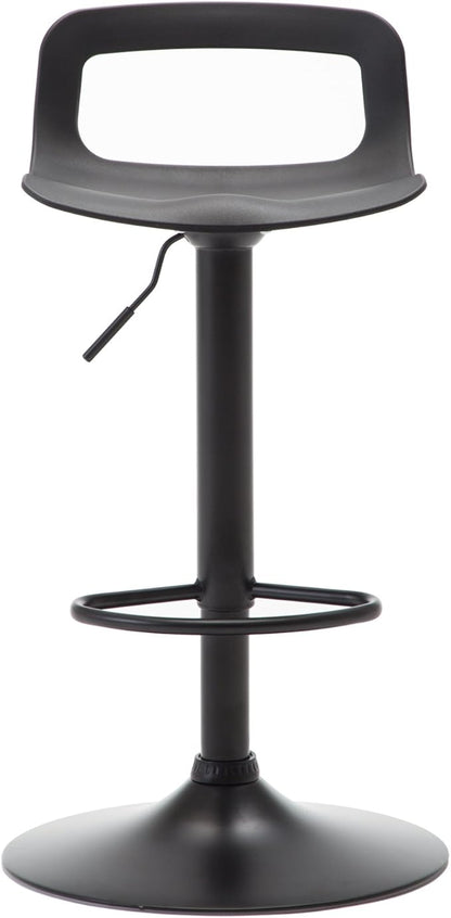 NOBPEINT NOB Contemporary Chrome Air Lift Adjustable Swivel Bar Stool (6 Pieces, Black)