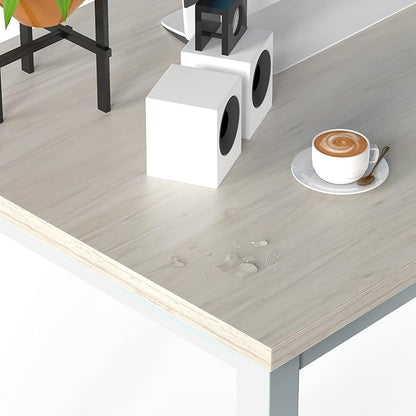 NSdirect Large Office Desk for Home Office, Large 63" Computer Desk Table, Wide Writing Study Desk for 2 Person, Metal Sturdy Frame Thicker Steel Legs, (White Oak, 63"L x 23.6"W x 29.5"H)