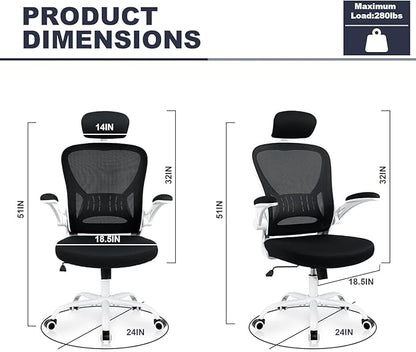 Office Chair Ergonomic Desk Chair Comfort Adjustable Height with Wheels，Lumbar Support Mesh Swivel Computer Home Office Chair,Conference Room Chairs