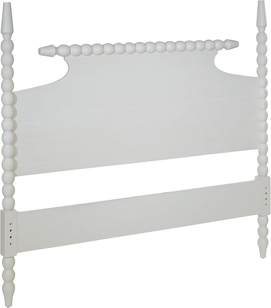 OSP Home Furnishings Spindle Design Cottage Style Headboard, 80.5W x 58.75H inches, Sandcastle Antique White Finish, King Size