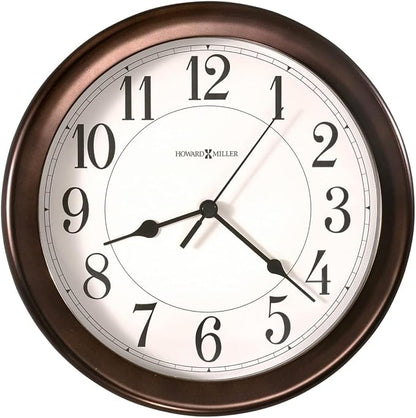 Howard Miller Fruitland Wall Clock II 549-683 – 8.5-Inch Round Oil-Rubbed Bronze Finished Case, Modern Home Decor, Quartz Movement Timepiece, 3-Point Secure Screw Mount System