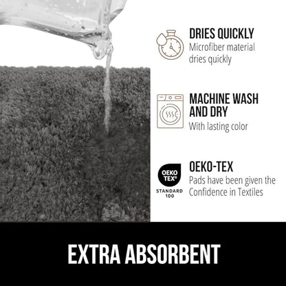 GORILLA GRIP Bathroom Rugs, 36x24, Ultra Soft Absorbent Mat, Thick Plush Bath Rug, Machine Washable, Microfiber Quick Dry, Mats for Shower, Bathtub and Floor, Home Decor Accessories, Charcoal