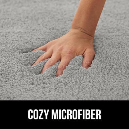 GORILLA GRIP Bathroom Rugs, 30x20, Ultra Soft Absorbent Mat, Thick Plush Bath Rug, Machine Washable, Microfiber Quick Dry, Mats for Shower, Bathtub and Floor, Home Decor Accessories, Light Gray