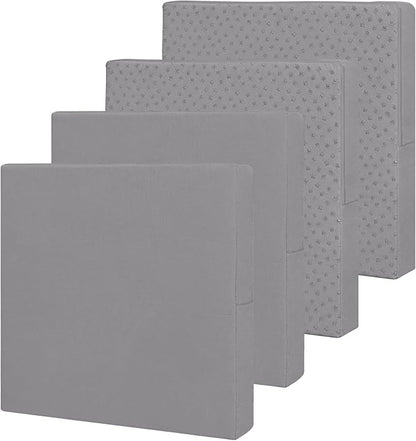 Easy-Going Waterproof Patio Cushion Covers 24x22x4 inch 4 Pack Replacement Non-Slip Outdoor Seat Cushion Slipcover with Zipper. Gray