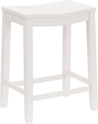 Hillsdale Furniture Fiddler Backless Counter Height Saddle Stool, White