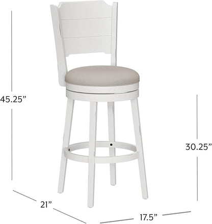 Hillsdale Clarion Wood Swivel Bar Height Stool, Sea White