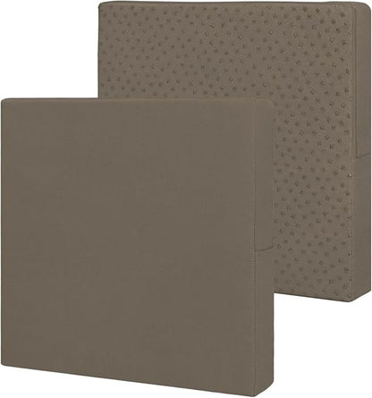 Easy-Going Waterproof Patio Cushion Covers ONLY Cover 22x20x4 inch 2 Pack Replacement Non-Slip Outdoor Seat Cushion Slipcover with Zipper. Taupe