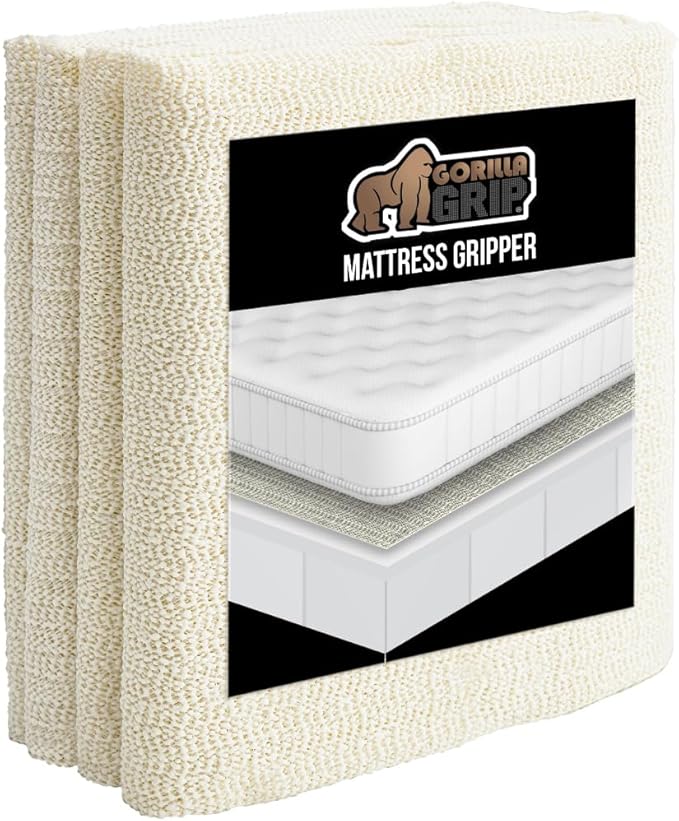 GORILLA GRIP Non Slip Mattress Gripper, Prevents Mattresses from Sliding and Holds Bed in Place, Pad Grips Beds, Sofa, Couch, Chair Cushions and Helps Keep Topper from Slipping, Easy Trim Pads