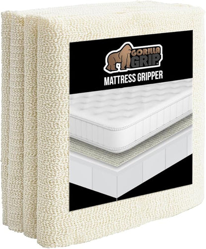 GORILLA GRIP Non Slip Mattress Gripper, Prevents Mattresses from Sliding and Holds Bed in Place, Pad Grips Beds, Sofa, Couch, Chair Cushions and Helps Keep Topper from Slipping, Easy Trim Pads