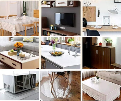 NECAUX Custom 40 x 95 Inch Frosted Table Cover Protector, 1.5mm Thick Wood Grain Transparent Table Pad Non-Slip Tablecloth Plastic Protective Pad for Dining Room Table Conference Table Trainning Table
