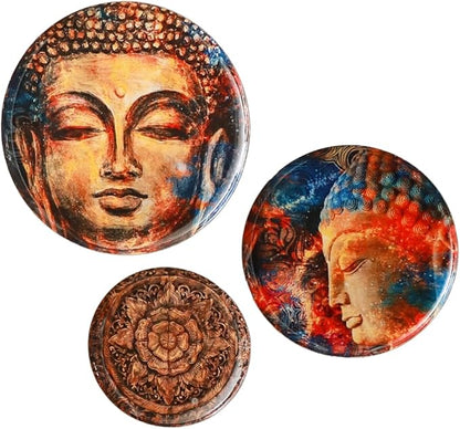 RITUALISTIC Nirvana Iron Wall Art Plates – Set of 3 Decorative Plates | Contemporary Metal Wall Decor | Modern Wall Hanging for Living Room, Bedroom & Home Interiors |Christmas gifts
